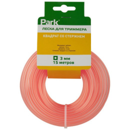 Леска для триммера квадратная со стержнем 3,0мм, 15м, на подвесе Park 990637