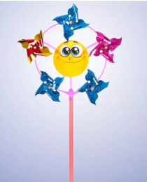 Вертушка Смайл 21х42см, 5 лепестков, фольга, в ассортименте Funny toys 2745909