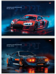 Альбом для рисования 32 листа Спортивное авто-1, на скрепке 32-7253