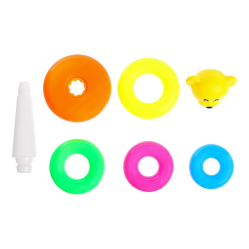 Пирамидка пластиковая Мишка 5 колец 18,5см, в сетке 2996264