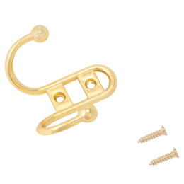 Крючок-вешалка Стандарт 208 B GP золото, 2-х рожковый, европакет Стандарт 40123 