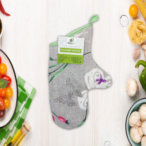 Варежка кухонная вафельная Бабочки 5131/1 ДомВелл 