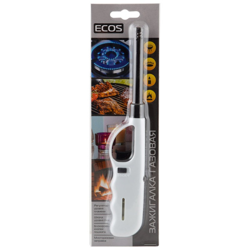 Зажигалка газовая JW-61-W, белый Ecos 157826