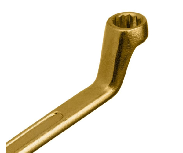 Ключ накидной изогнутый 10х13мм желтый цинк Сибртех 14618