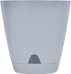 Горшок для цветов пластиковый Amsterdam с прикорневым поливом 1,35л d-14см утренний туман InGreen IG619910025