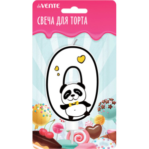 Свеча-цифра 0 Панда deVente 9060111