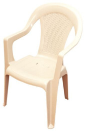 Кресло пластиковое Ротанг слоновая кость Ар-Пласт 11013