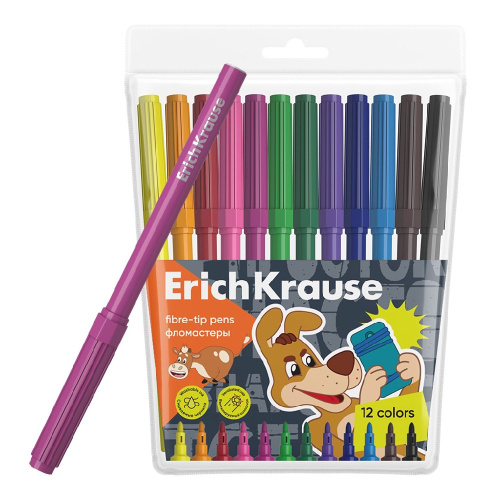 Фломастеры 12 цветов ErichKrause Простоквашино 61065