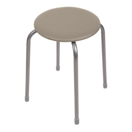 Табурет металлический Эконом с круглым мягким сиденьем, бежевый Nika ТЭ2/Б