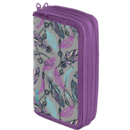 Пенал двухкамерный Devente Feather 19х10,5см, на молнии 7012826