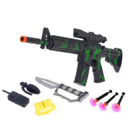 Набор Полицейского  8 предметов Спецназ: автомат, стрелы с присосками 3шт., нож, рация, граната, значок, в пакете 5275720