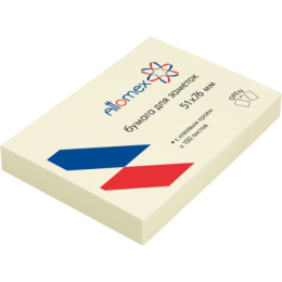 Блок самоклеящийся 76х51 желтый 100 листов Attomex 2010301