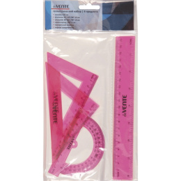 Набор чертежный Devente 4 предмета, полупрозрачный, цветной 5092303