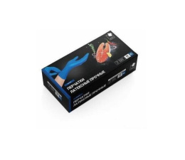 Перчатки резиновые (латексные) прочные набор 25 пар размер "XL", синие, в коробке A.D.M HR004G