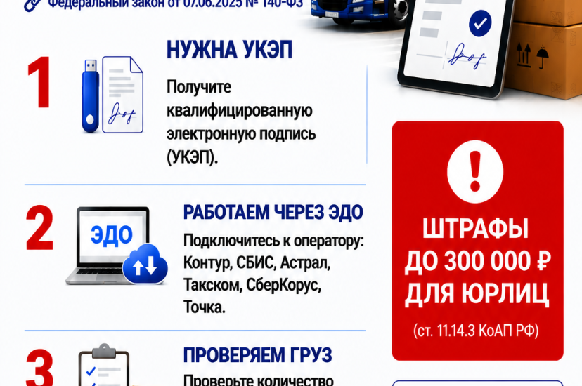 Переход на электронные транспортные накладные с 1 сентября 2026