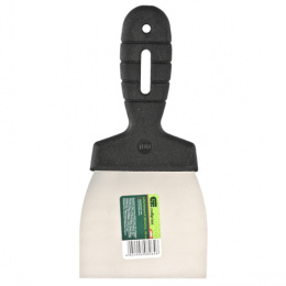 Шпатель нержавеющий 100мм пластиковая ручка Сибртех 85435