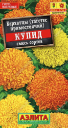 Бархатцы прямостоячие (Тагетес) Купид хризантемовидные смесь 0,1г цветной пакет Аэлита