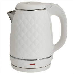 Чайник электрический 1,6л 1500Вт, нержавеющая сталь, пластик, диск, белый Delta DL-1113