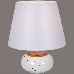 Лампа настольная с текстил. абажуром 60Вт цоколь - Е14 d-23см h-27см основание - керамика, белый/белый Reluce 00850-0.7-01