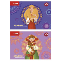 Альбом для рисования 32 листа Три богатыря, гребень 1843415