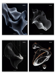 Тетрадь  96 листов Абстракции на черном 96-4317