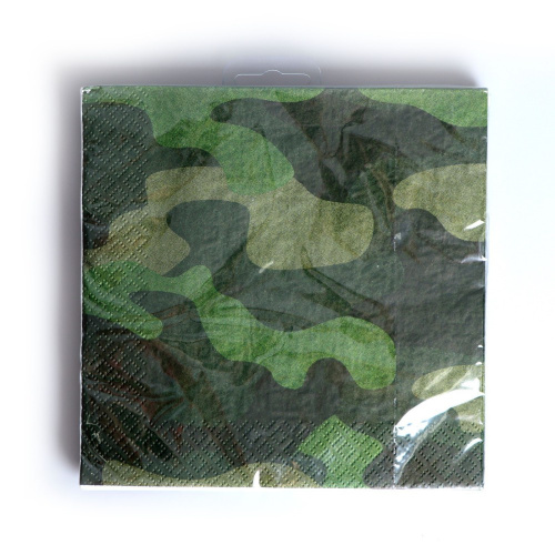 Салфетки бумажные  12шт. 33х33см 2-х слойные Милитари 4846358