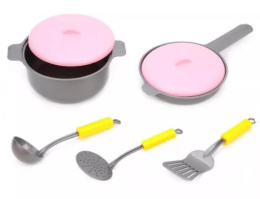 Набор детской посуды пластиковый  5 предметов, в сетке Совтехстром 16468/У573