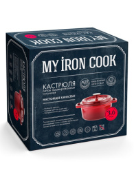 Кастрюля чугунная  3,6л эмалированное покрытие My real iron cook MCE5363