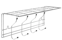 Вешалка настенная оцинкованная с полкой 4 крючка Юнитрейд тнп-11.1