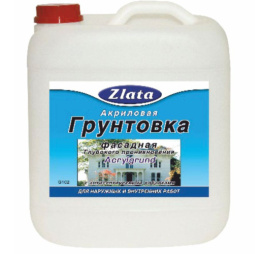 Грунтовка акриловая фасадная для наружных и внутренних работ  3,0кг Zlata