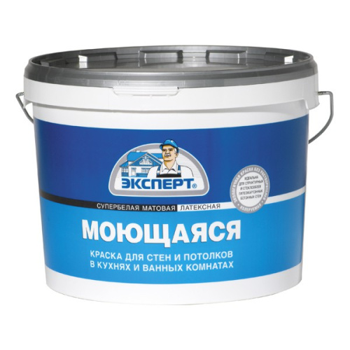 Краска водно-дисперсионная латексная моющаяся супербелая матовая  7,0кг Эксперт