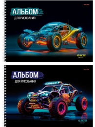Альбом для рисования 40 листов Яркий транспорт, гребень 40-5912
