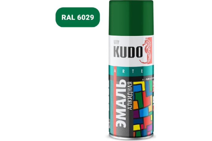 Аэрозольная краска "KUDO" универс. зеленая 10081 KU-10081