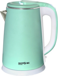 Чайник электрический 2,0л 1800Вт, нержавеющая сталь, пластик, диск, мятный Maxtronic MAX-320