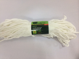 Шнур бытовой  25м d-3мм, без сердечника, белый полиэфирный Сибртех 93817