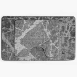 Комплект ковриков напольных для ванной и туалета на латекс. основе Classic Color 2пр. 50х 80см/40х50см толщина 11мм, серый Aqua-Prime 2014