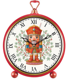 Часы настенные/настольные 26 х 32см Щелкунчик, красный с золотом Рубин 3426-007