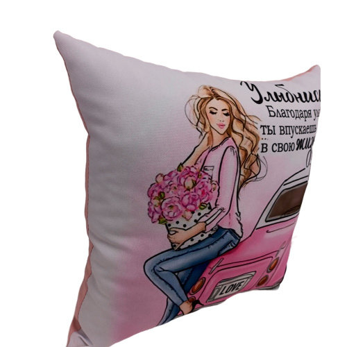 Подушка 35х35см габардин, поплин Улыбнись ДомВелл 