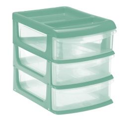 Комод - бокс трехсекционный пластиковый 25x35,5x28,6см фисташковый Idea М2767