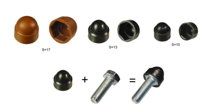 Колпачок на болт/гайку  М8/S13 черный 29-813