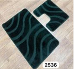 Комплект ковриков напольных для ванной и туалета на латекс. основе Maximus Классик 2пр. 60х100см/60х50см, HunterGreen/т.зеленый Confetti  536