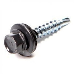 Саморез кровельный 4,8х50 RAL 8019 (темно-коричневый) Daxmer 277-801950