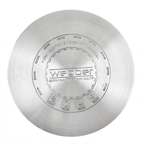 Кастрюля из нержавеющей стали  4,2л 220мм стеклянная крышка, Classic Webber BE-158/2