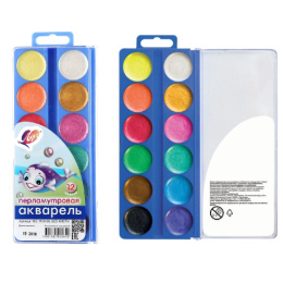 Акварель 12 цветов Луч Фантазия, перламутровая, без кисточки 16С 1105-08