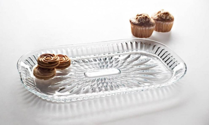 Блюдо стеклянное прямоугольное Vetro 295х180мм, в п/у Kaveh 1183