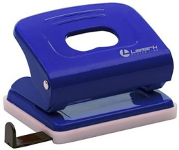 Дырокол  20 листов Lamark Metallic, с линейкой, синий 128/51101
