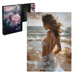 Раскрашивание по номерам на холсте 30х40см Девушка у моря 67939/24