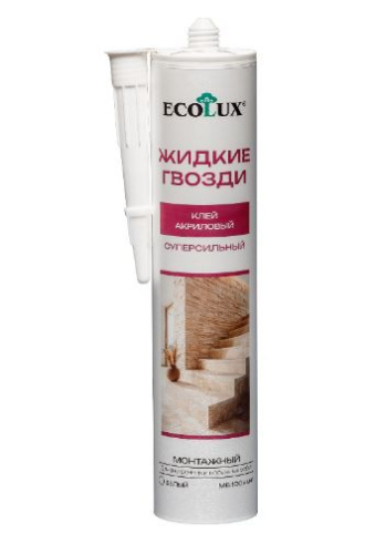 Клей (жидкие гвозди) монтажный суперсильный 290мл белый Ecolux