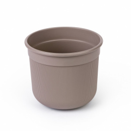 Горшок для цветов пластиковый Сканди со вставкой  2,0л d-16,5см h-14,5см какао Альтернатива М9120