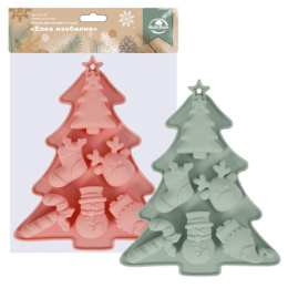 Форма для конфет и льда силиконовая 6 ячеек Елка изобилия, в ассортименте Мультидом VL2-374